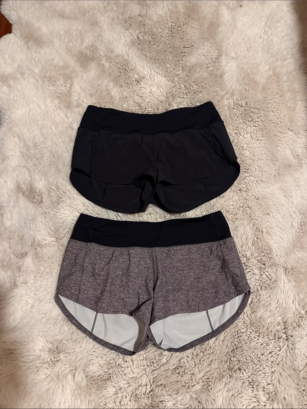 lululemon athletica Women's Dual-Pair Running Shorts - Black & Heather Gray